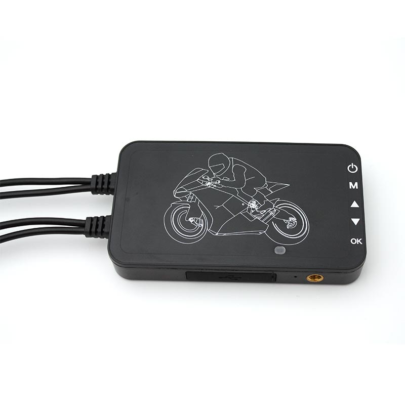 Botsingsgevoelige motorfiets-dashcam met dubbele lens